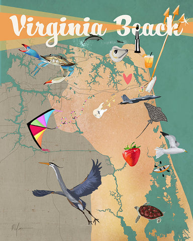 Original Virginia Beach Illustrated Map