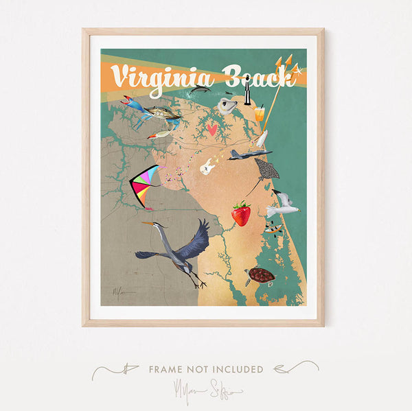 Original Virginia Beach Illustrated Map