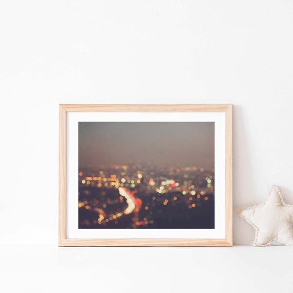 Framed photo of LA at night