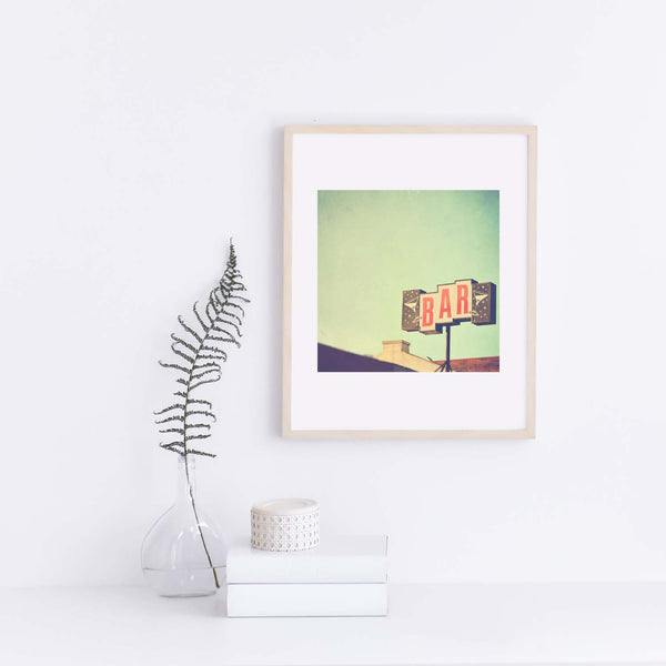 Midcentury Bar sign art print