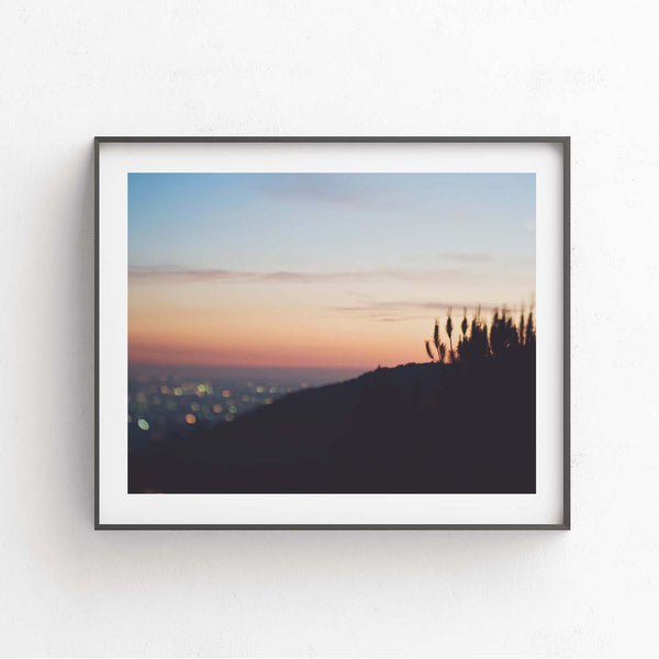 Dreamy sunset photograph taken from an LA canyon.
