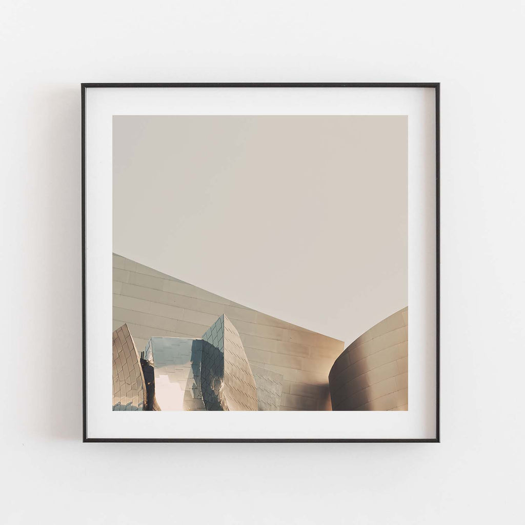 Photo of Disney Concert Hall in downtown LA with a black frame.