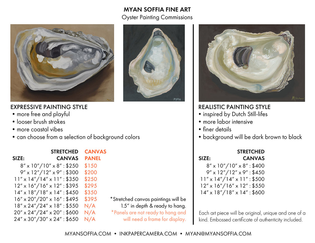 Custom Oyster Oil Paintings-Commissions