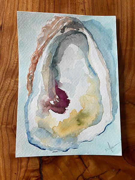 Original paintings on watercolor paper, Oyster Studies in gouache