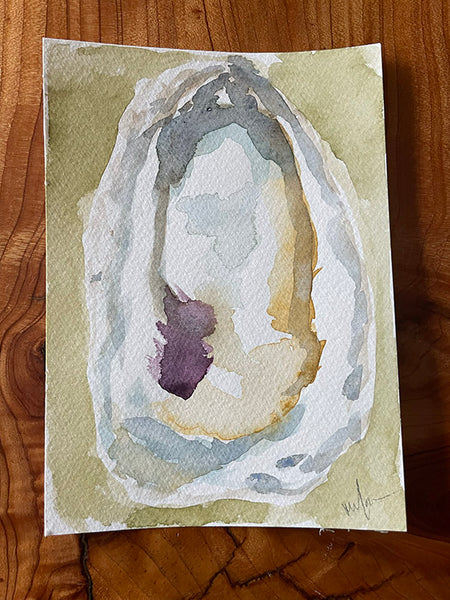 Original paintings on watercolor paper, Oyster Studies in gouache
