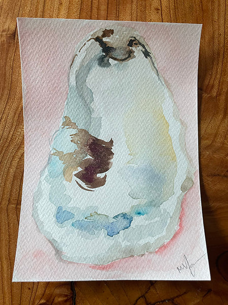 Original paintings on watercolor paper, Oyster Studies in gouache