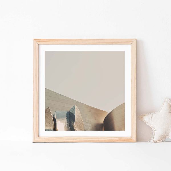Framed photograph of Disney Concert Hall in downtown Los Angeles