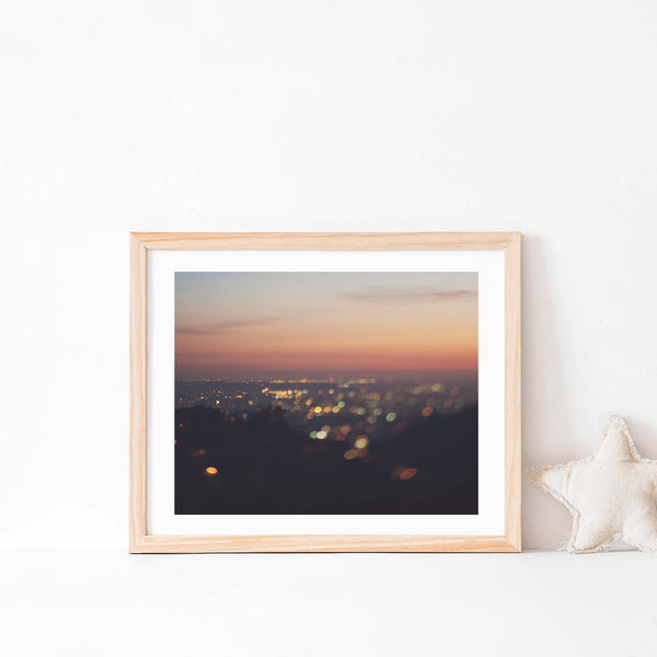 Framed LA photograph at sunset